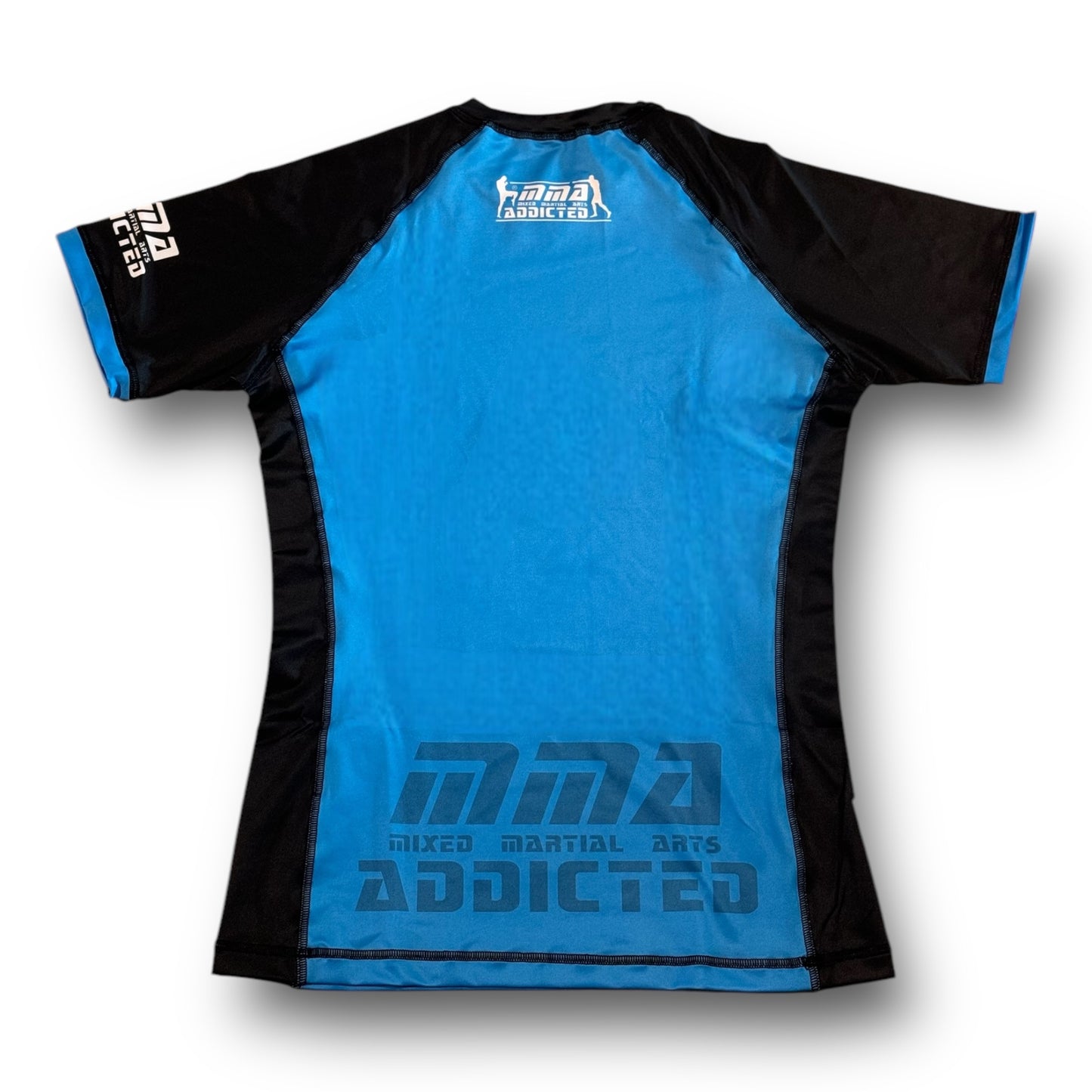 MMA Addicted Rash Guard MOD.“2nd Skin” Mezza Manica-Azzurro/Nero