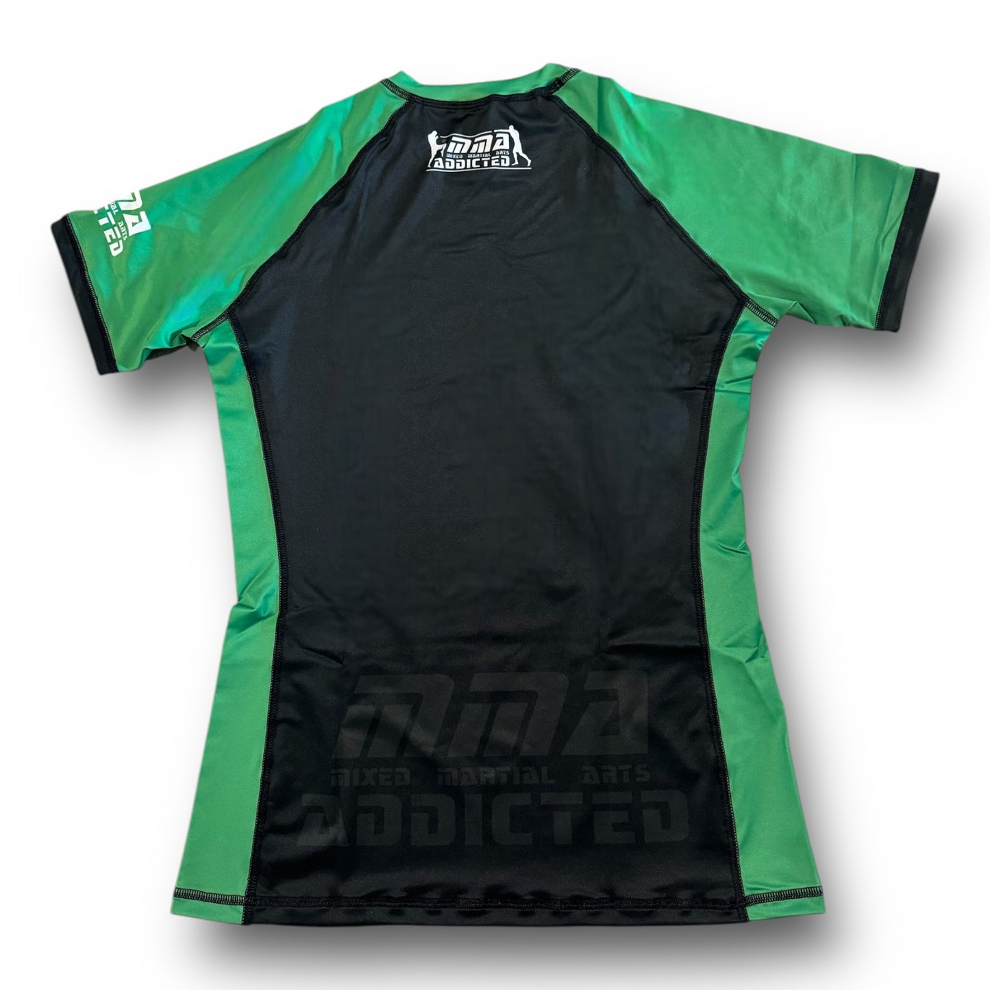 MMA Addicted Rash Guard MOD.“2nd Skin” Mezza Manica-Nero/Verde