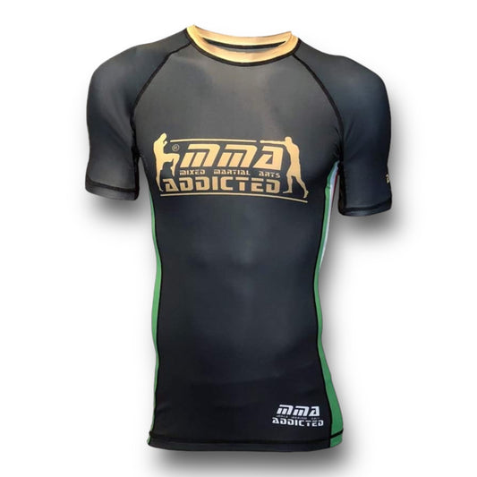 MMA Addicted Rash Guard MOD.“Italy” Mezza Manica- Nero/Oro