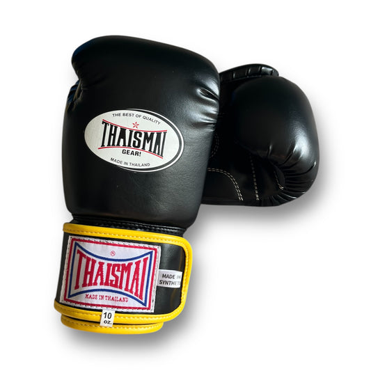 ThaiSmai Core Fighter Velcro Black/Yellow - Guantoni - PU